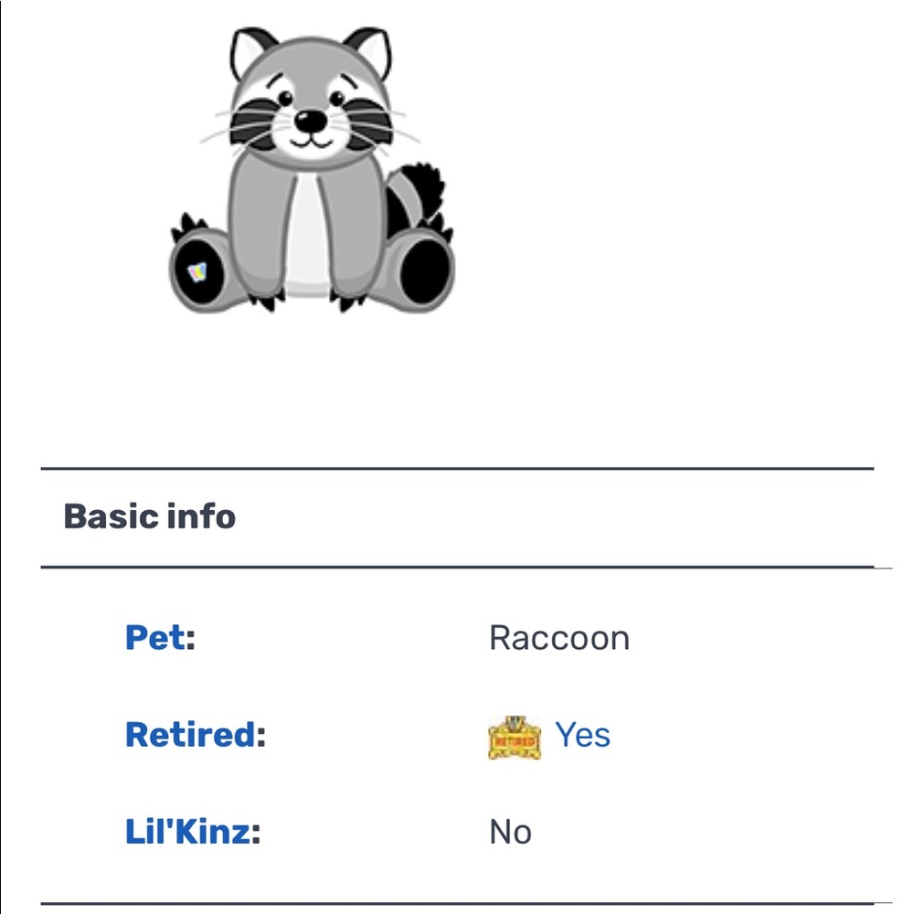 Webkinz - Retired Raccoon - Picture 3 of 3
